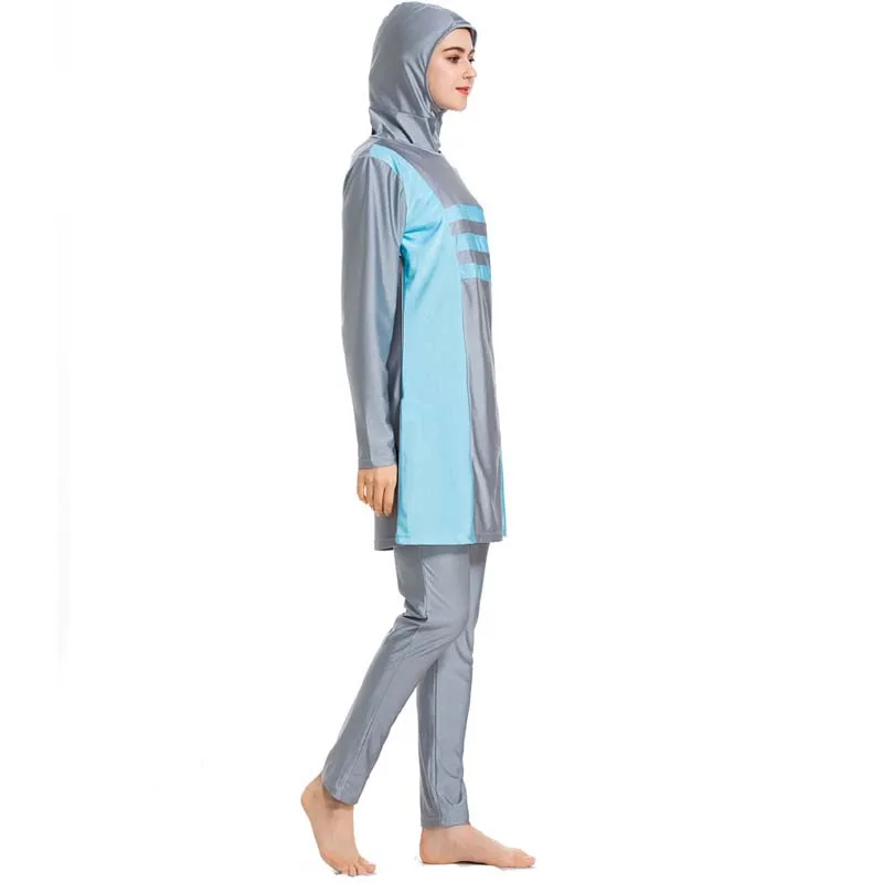 BAILUNMA Burkinis мусульманский купальный костюм для женщин, скромный купальный костюм, исламский купальный костюм с длинным рукавом, полный Чехол, костюм для плавания для женщин