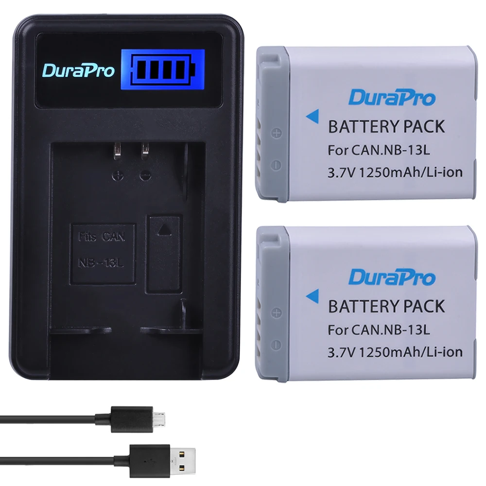 2 шт. NB 13L 1250mAh Аккумулятор для камеры + USB зарядное устройство Canon G5X G7X G9X G7 X Mark II SX720 HS