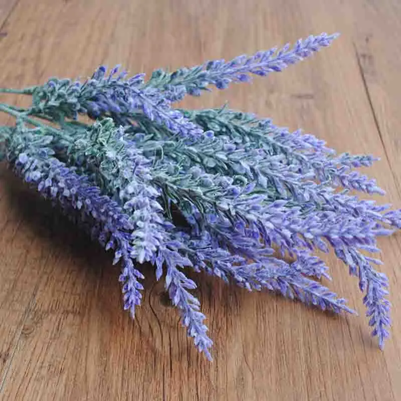 purple Романтика, Прованс, цветок лаванды, шелковые искусственные цветы, искусственные растения, искусственные цветы, свадебные украшения для дома, сада, стола - Цвет: purple