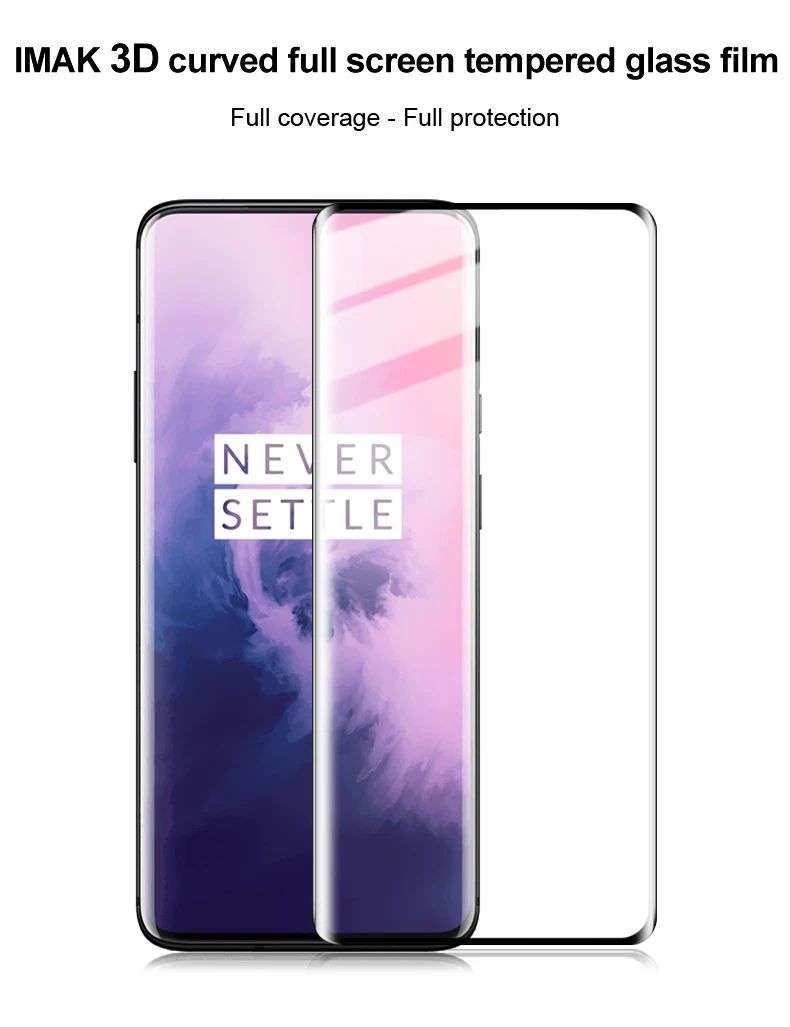 IMAK OnePlus 7 Pro Screen Protector 3D Curved Full Coverage Tempered Glass for OnePlus 7 Pro Protective Glass