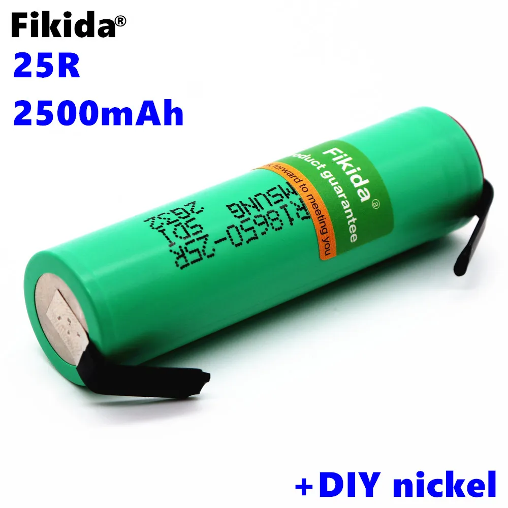 Fikida Новый 18650 литий ионный аккумулятор 2500 мАч 3 6 В подходит для INR18650 25R M 20A разряда