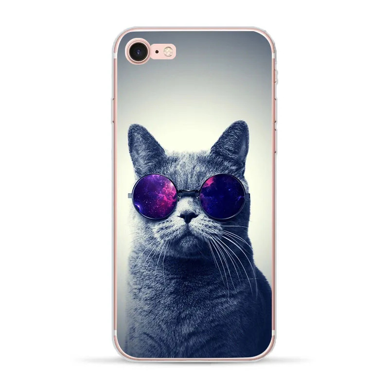 Модные Cat для Apple iPhone 5 5S SE 6 S 7 8 Plus X чехол телефона с рисунком в виде животного
