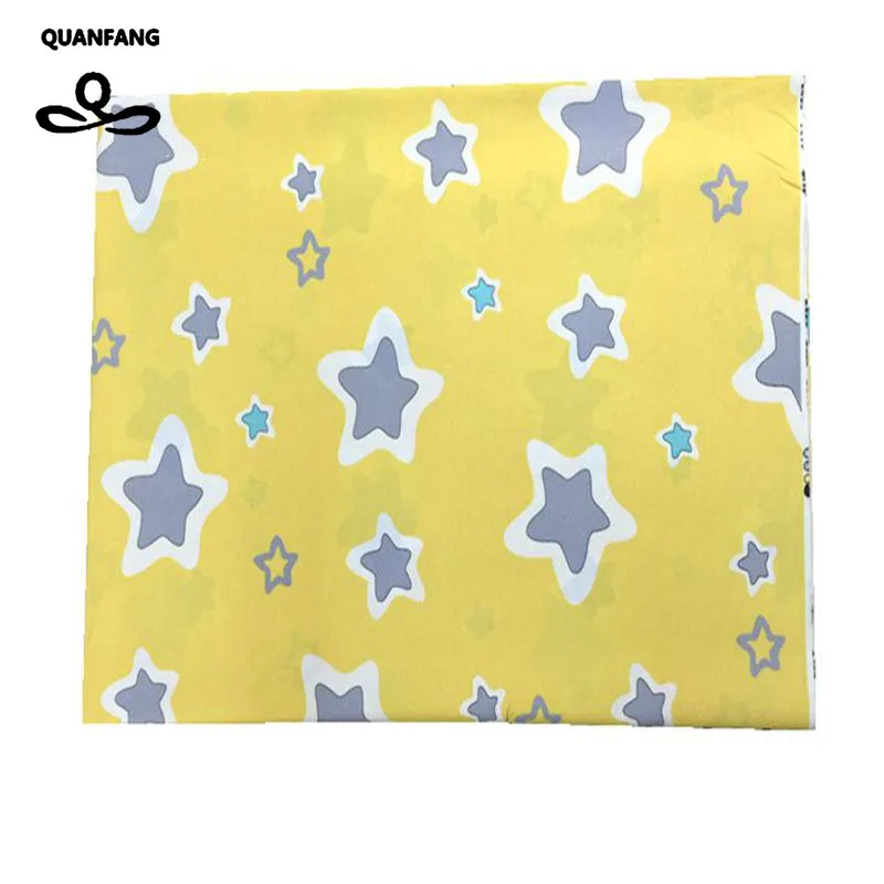 Хлопковая ткань со звездами Лоскутная Ткань с вышивкой саржевая стеганое одеяло