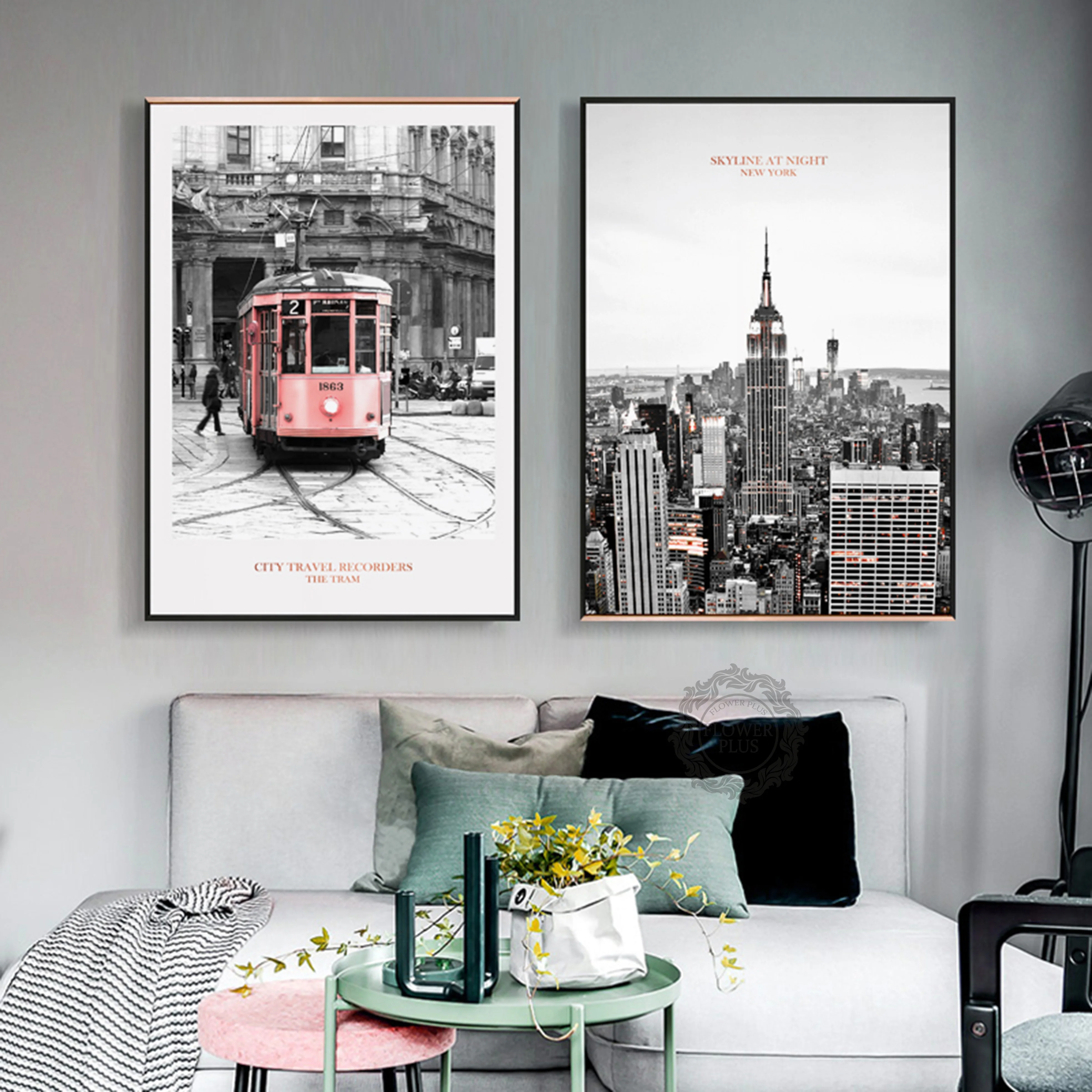 Современная простая Мозаика из розового золота с изображением Нью-Йорка