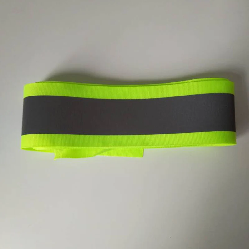 yellow 50mm x 30mm* 3 Meter / lot, Oxford reflective fabric sewing tape reflective webbing ribbon for sewn on clothing bags - Цвет: yellow