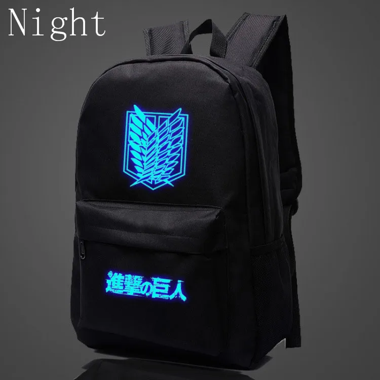 2019 рюкзак с фосфоресцирующим рисунком аниме яркие сумки подростков женщин