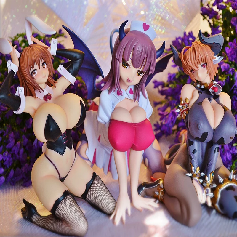 Японское аниме сексуальные девушки 16cmQ six KenKetsu Akuma Akane BlackDevil ver. ПВХ Фигурки