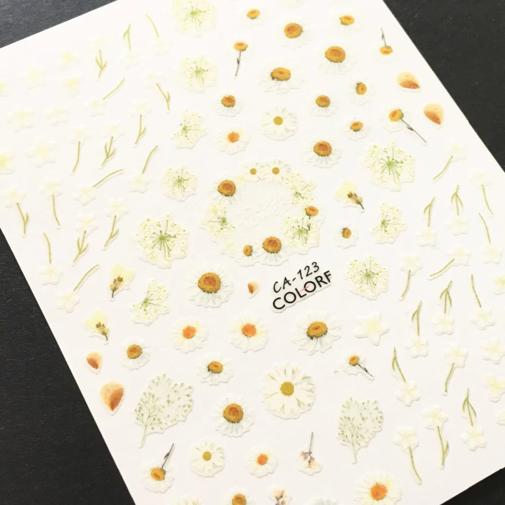 Новейший CA 301 daisy дизайн 3d nail art стикер наклейка штамповка шаблон Япония Корея Тип