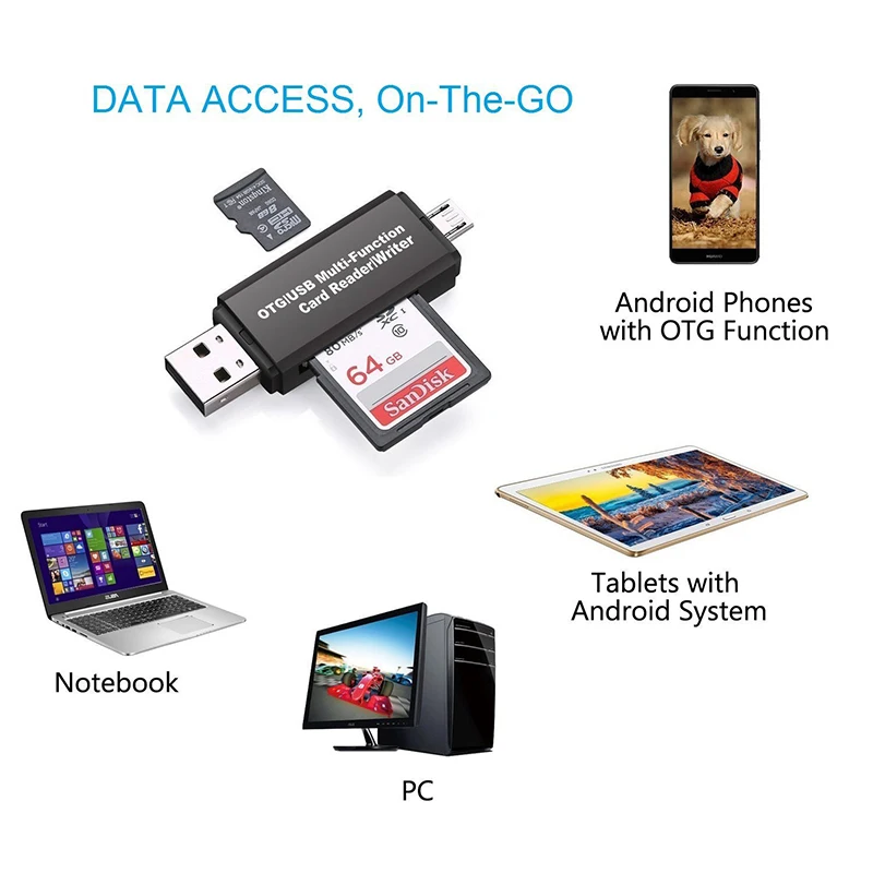 3 в 1 USB Type C Micro кардридер 2 0 Универсальная TF/SD карта памяти OTG ридер для Xiaomi 6 GALAXY S8