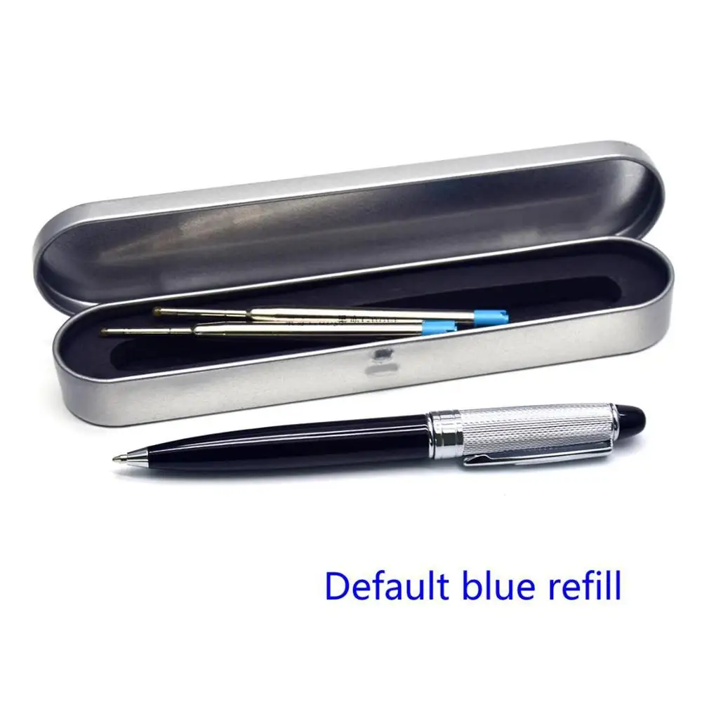 Pen box-Blue ink Шариковая ручка CCCAGYA C001 из тяжелого металла с резным дизайном. Обучающая ручка школы офиса и отеля бизнес-принадлежности для письма подарочная ручка - Цвет: Pen box-Blue ink