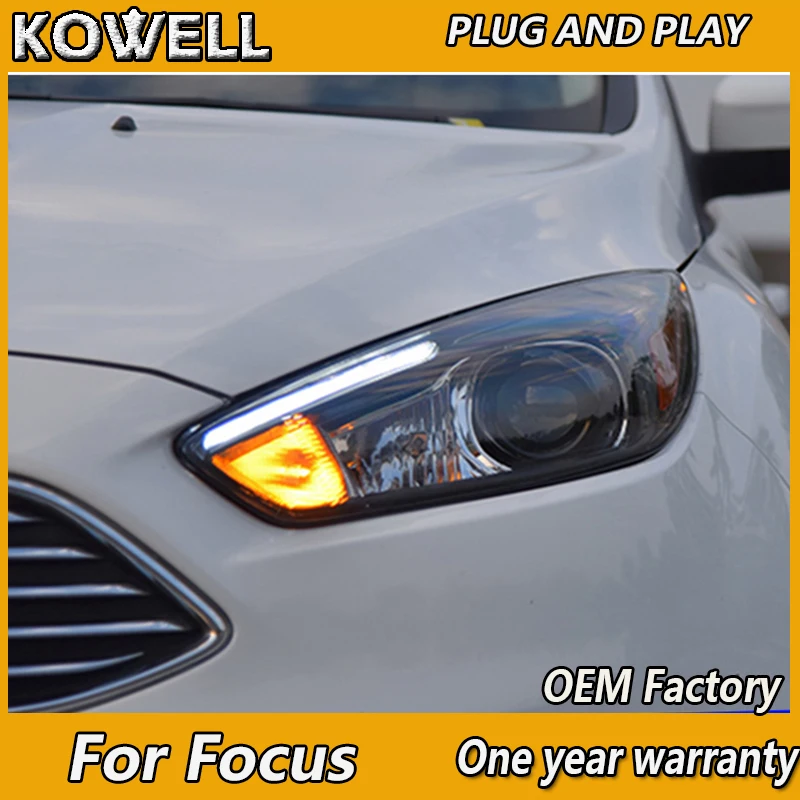 KOWELL стайлинга автомобилей для Ford Focus 3 светодиодный фар 2015 2016 focus ST Стиль DRL H7 Hid