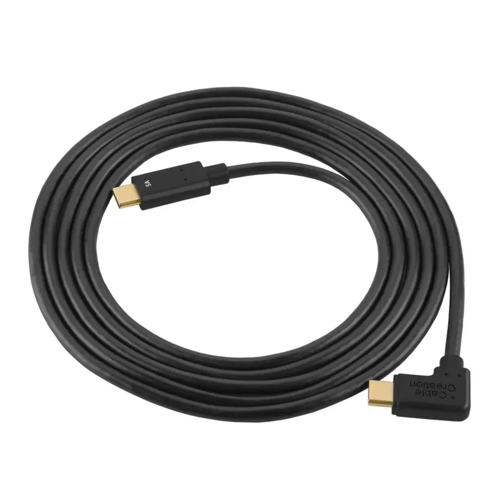 Фото Кабель CableCreation USB Type C (5A) черный на левый угол кабель для быстрой зарядки Поддержка Кабель CableCreation USB Type C (5A) черный на левый угол кабель для быстрой зарядки Поддержка