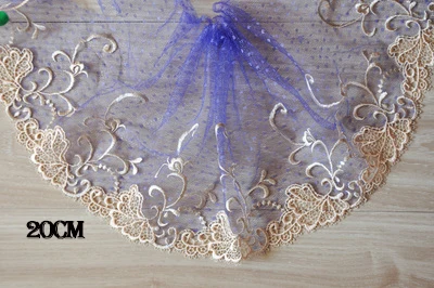 H Width 20cm 3 метра(10 м) 15-27 см фиолетовая сетчатая кружевная ткань для вышивки ручной работы для рукоделия одежды швейная ткань аксессуары для одежды 828 - Цвет: H Width 20cm