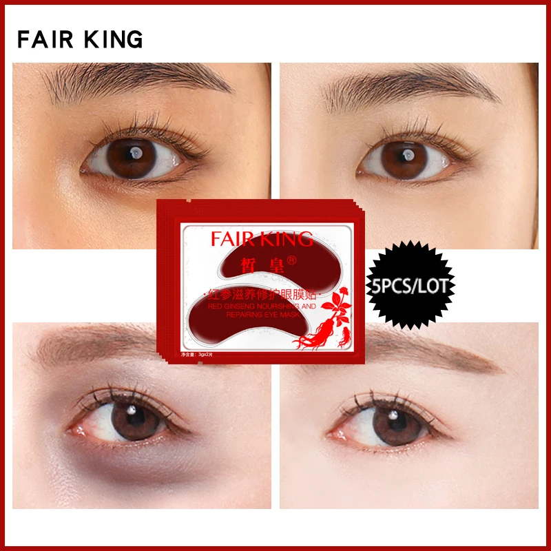 5 пар/лот для лица с экстрактом красного женьшеня маска глаз Питательный