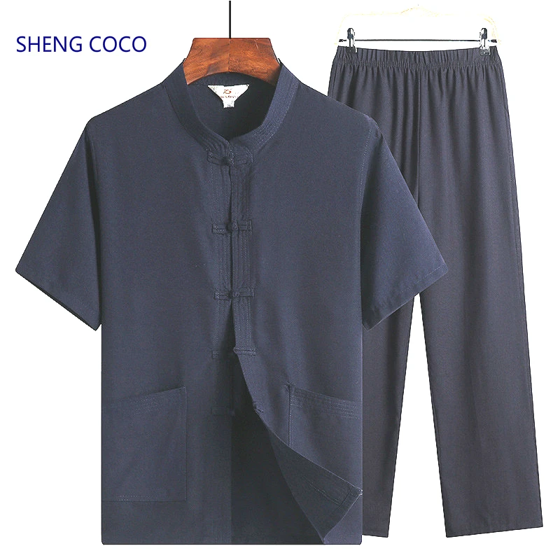 SHENG COCO мужской костюм кунг-фу хлопковый в китайском стиле Тан традиционные