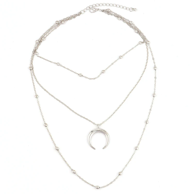 3 шт./компл. для женщин ожерелье Простой лунный свет кулон в виде цепочек и кругов