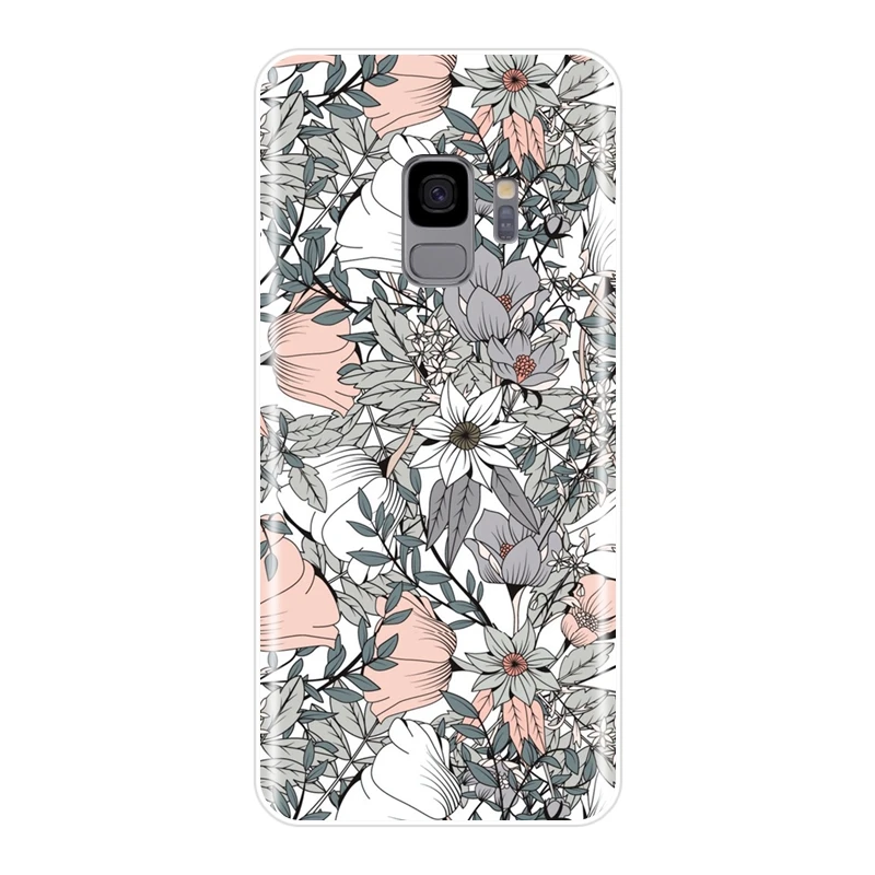 Чехол для телефона Samsung Galaxy S5 S6 S7 Edge S8 S9 Plus мягкий силиконовый чехол с цветами