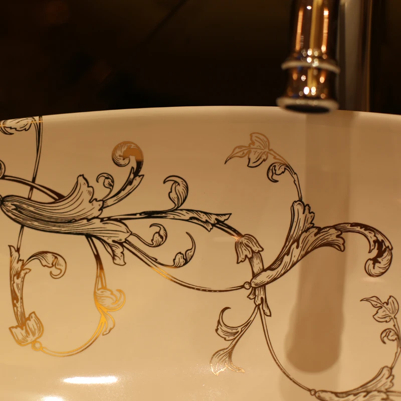 

Jing Yan hot ceramic art basin basin stage basin wash basin to increase the size of the spread of ellipse