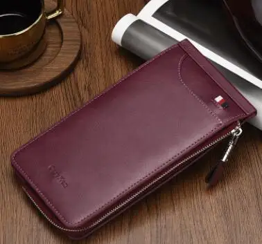 Dark purple Горячая распродажа мужской wo мужской держатель для кредитных карт кожаный кошелек для путешествий Дамский клатч кошелек id визитница carteira feminina WT041 - Цвет: Dark purple