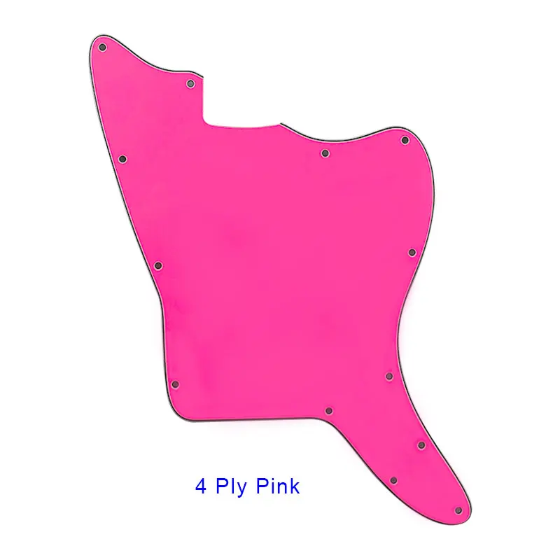 4 ply pink Pleroo пустой Гитары pickguards с фиксированной резьбовыми отверстиями для нас Jazzmaster Гитары Замена Гитары к царапинам плиты - Цвет: 4 ply pink