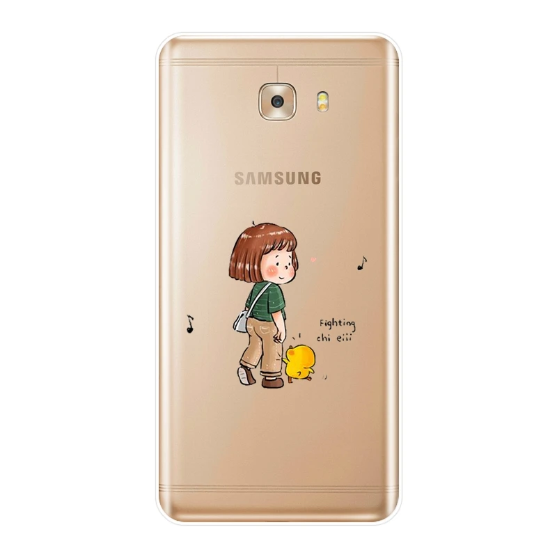 Мягкий чехол для телефона Samsung Galaxy C9 C7 C5 Pro мультяшная девушка Kawaii Kpop силиконовая