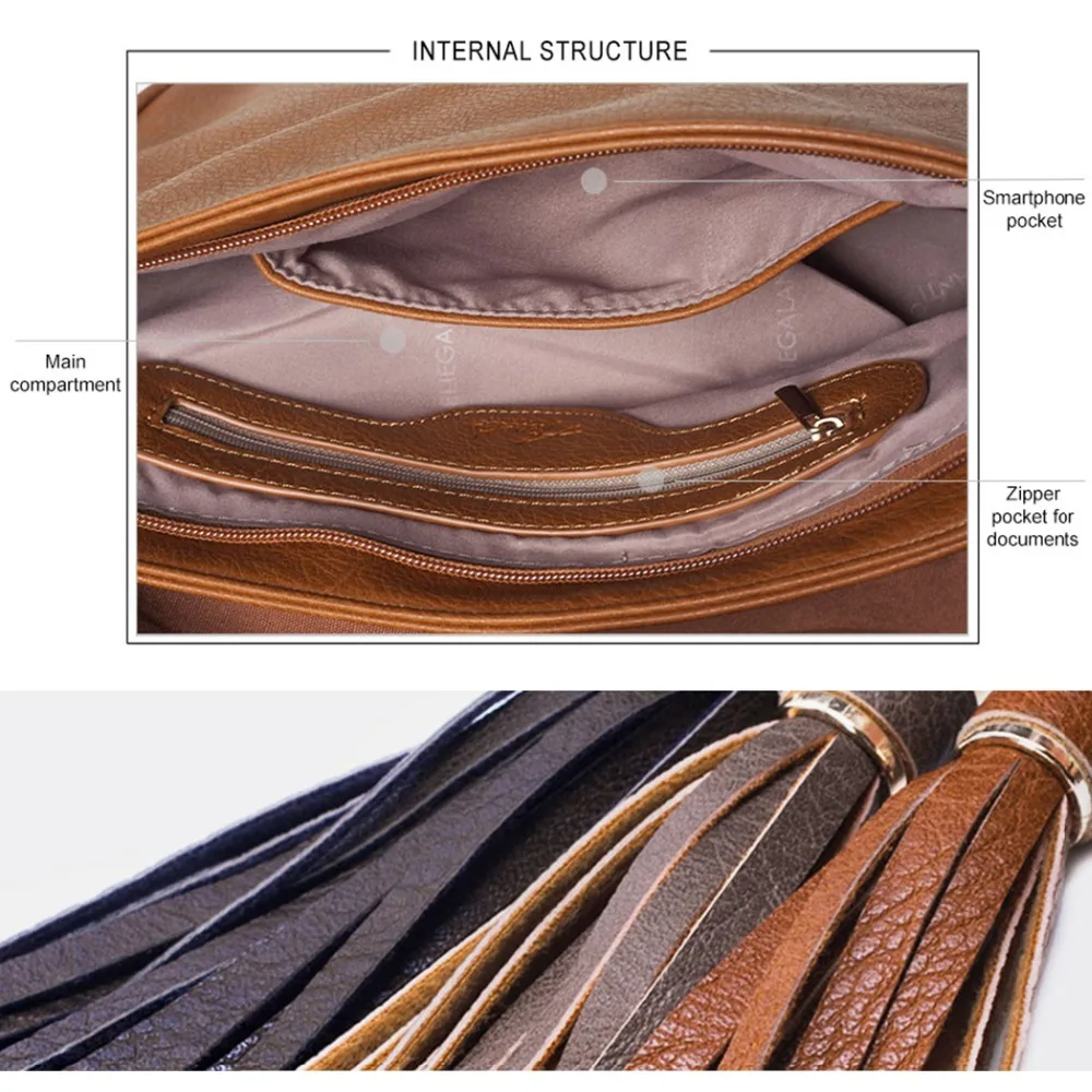 Amelie galanti большая сумка через плечо для женщин коричневая раскрывающаяся с