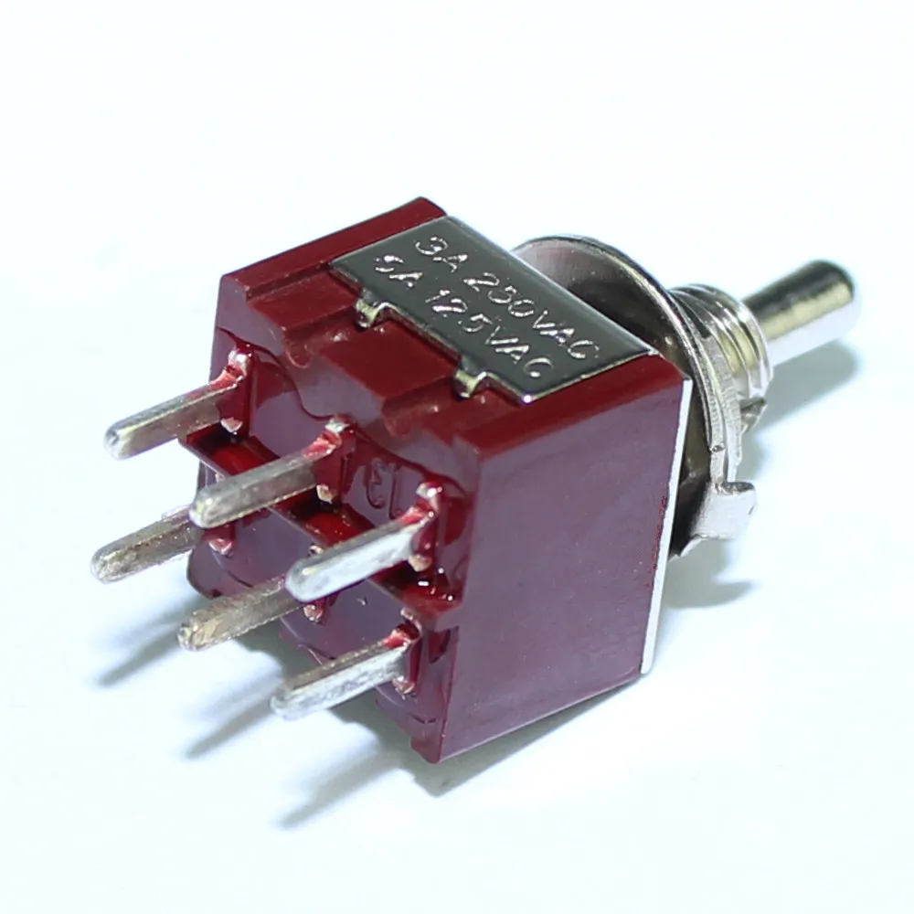 100 шт. MTS 202 C2 мини переключатель 6 мм 3A 250VAC 6A 125VAC 6P DPDT на двухполюсный электрический