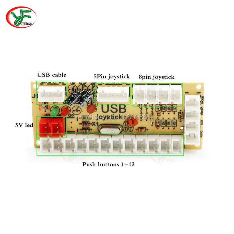 2 набора Нулевая задержка аркадный USB кодировщик для ПК джойстик 5 контактного