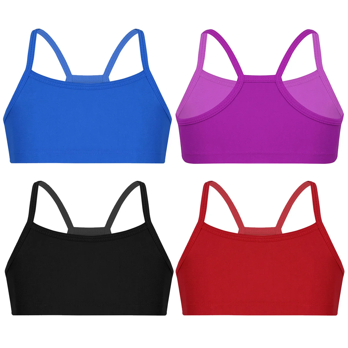 Детские Однотонные эластичные майки для девочек бюстгальтер топ укороченный