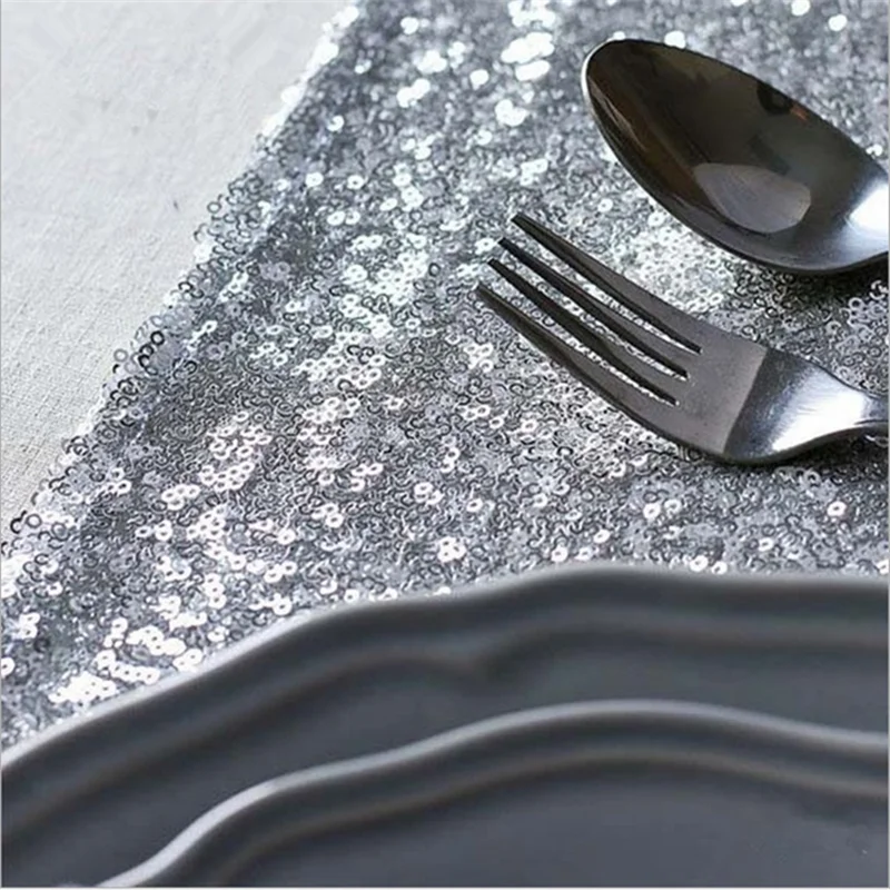 Блестящая золотая Шампанская серебряная скатерть с блестками Свадебный декор