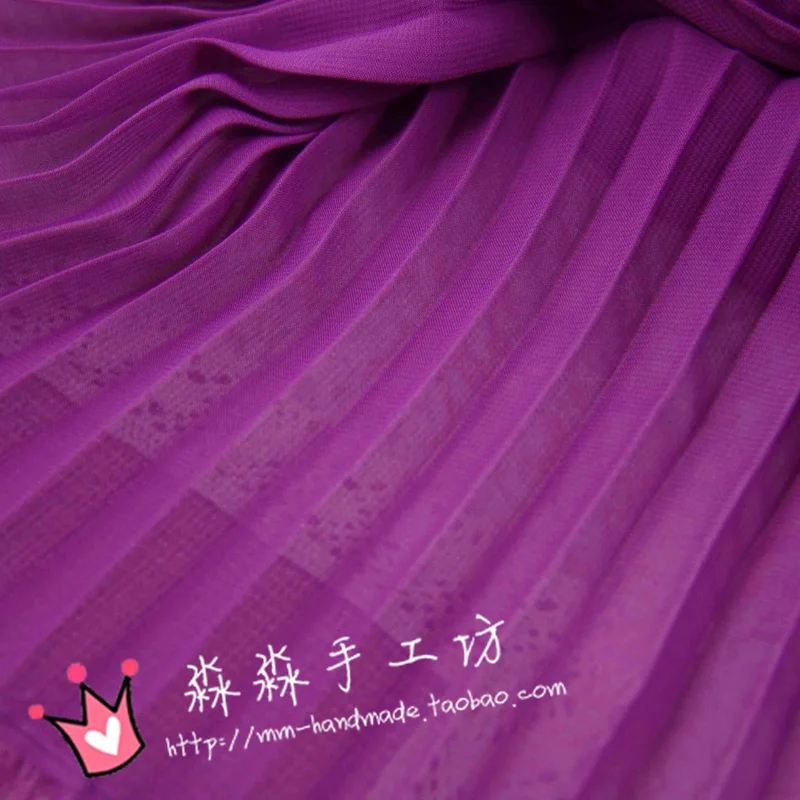 1psc The clothing export cloth, pure purple organ pleated Pleated Chiffon Skirt crushed set dress fabric special offer