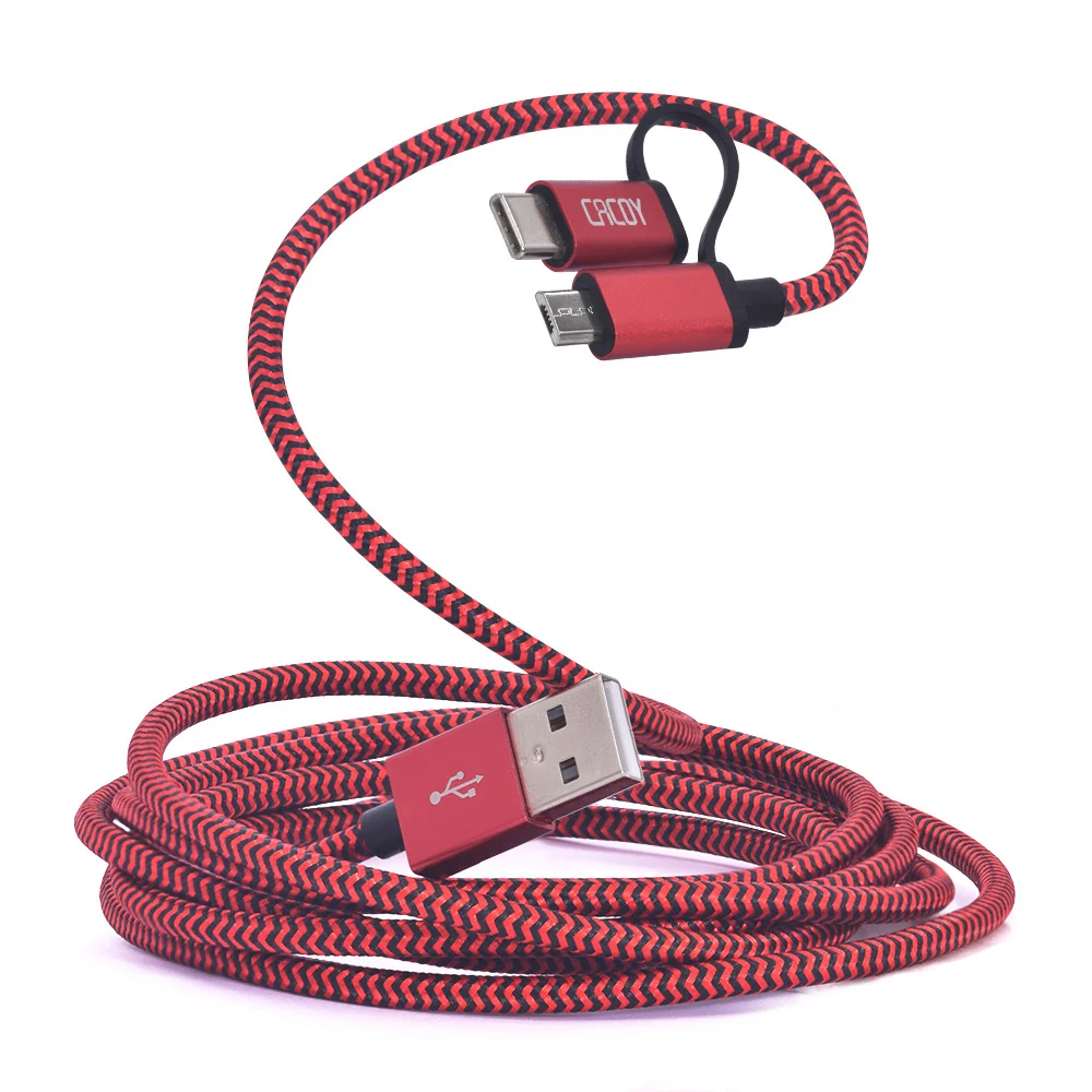 CACOY Android 2в1 USB Type C кабель для зарядки Note8 S 9 8 C5 C7 [ 2 м]|Кабели| |