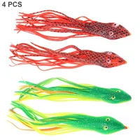 fishing lures 4pcslot 15cm snake head simulate octopus soft bait silicone skirts bass squid