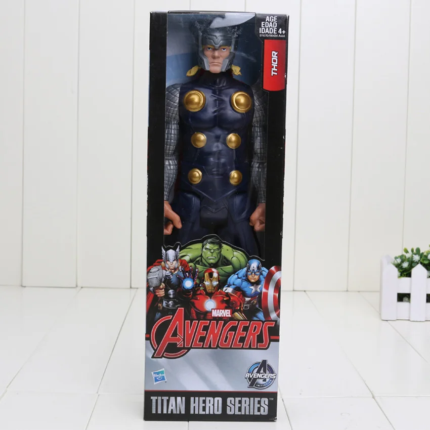 Thor with box 30 см Marvel Мстители 4 Endgame Капитан Америка, Железный человек паук Тор ультра Веном Росомаха ПВХ фигурка игрушка - Цвет: Thor with box