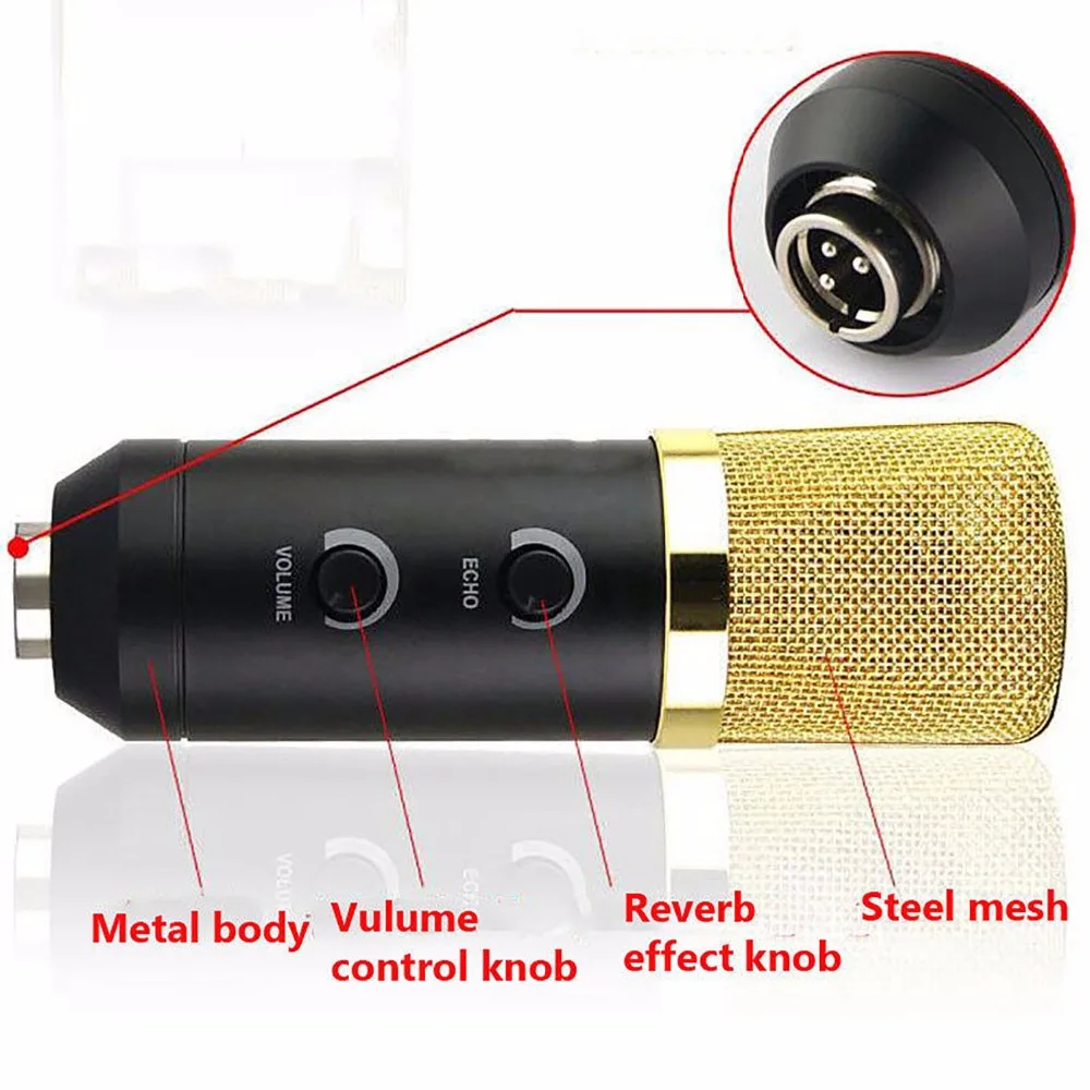 Volemer MK F100TL проводной микрофон USB конденсаторный звук Запись с подставкой для чат