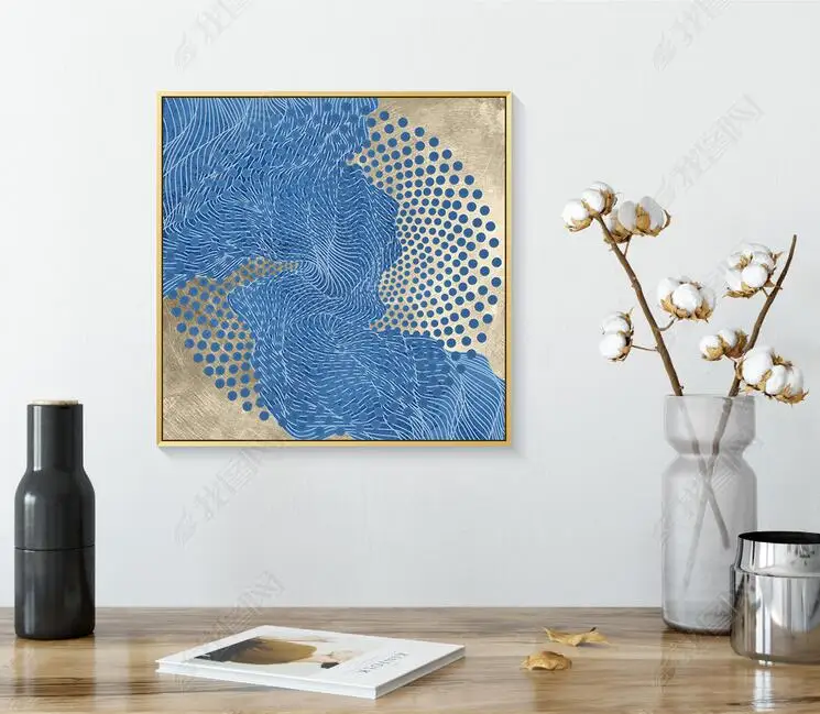 

Chinese Abstract Line Golden Zen Decorative Painting Gold Foil Painting Wall Art For Home Office Decor No Frame Wall Art