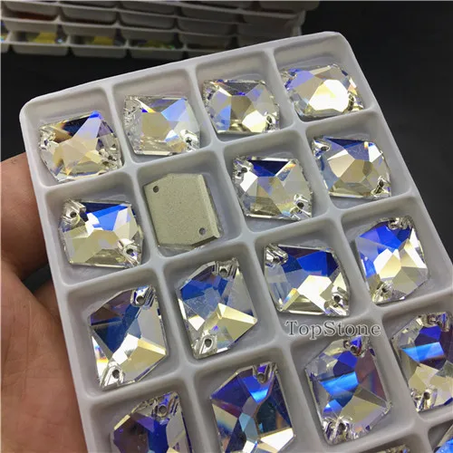 001MO Moonlight TopStone K9 Стекло Кристалл 13x17 мм космический пришить Камень плоской задней Швейные бусины более Цвета смешивания - Цвет: 001MO Moonlight