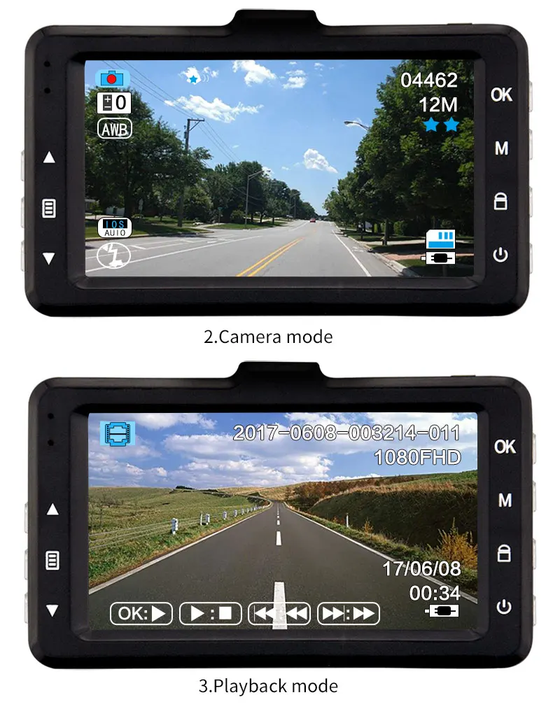 Видеорегистратор Full HID 1080 P " экран 170 градусов DVR Автомобильный видеорегистратор с ночным видением g-сенсор циклическая запись Dashcam