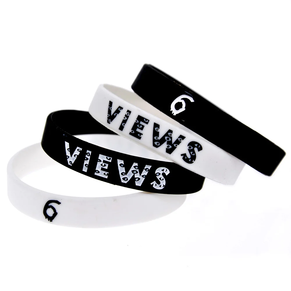 1 шт. Дрейк с видом от 6 Wristband Силикона Черный и белый|Браслеты шармами| |