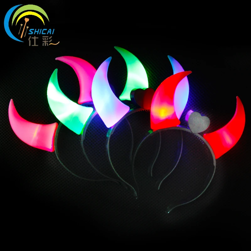 1 шт./Большой светящийся обруч с роговой головкой для детей светящиеся рожки