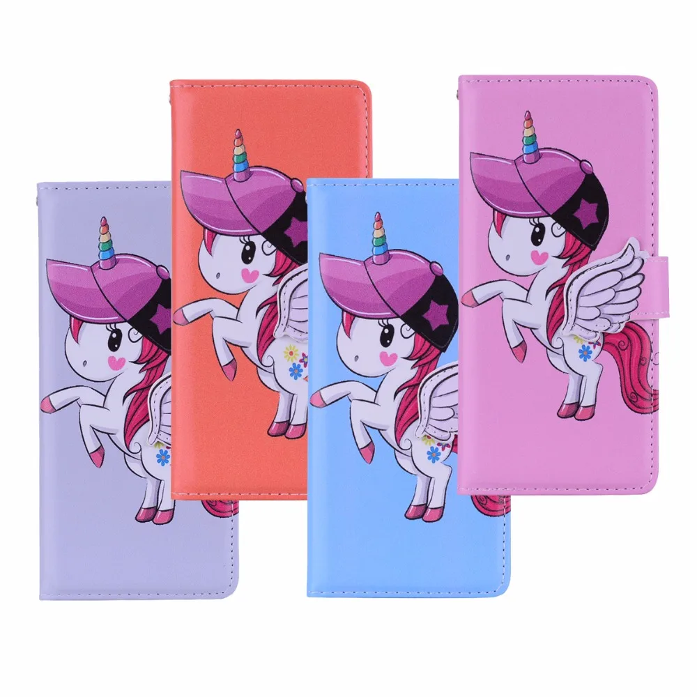 Angels clasp unicorns Wallet phone Case For Samsung Galaxy Note 8 PU Leather Cover with mirror Card slot | Мобильные телефоны и