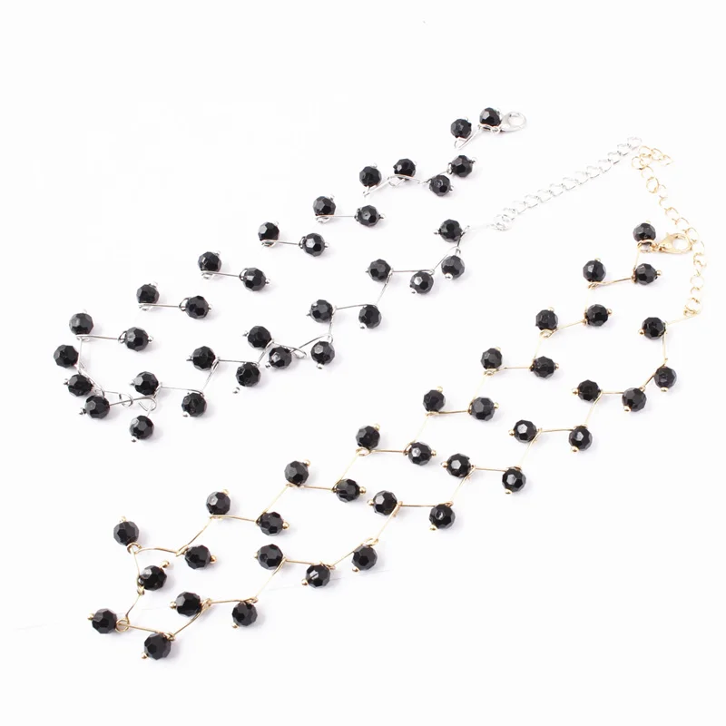 ZCHLGR Новое поступление горячее модное ожерелье с черными кристаллами Bijoux простые