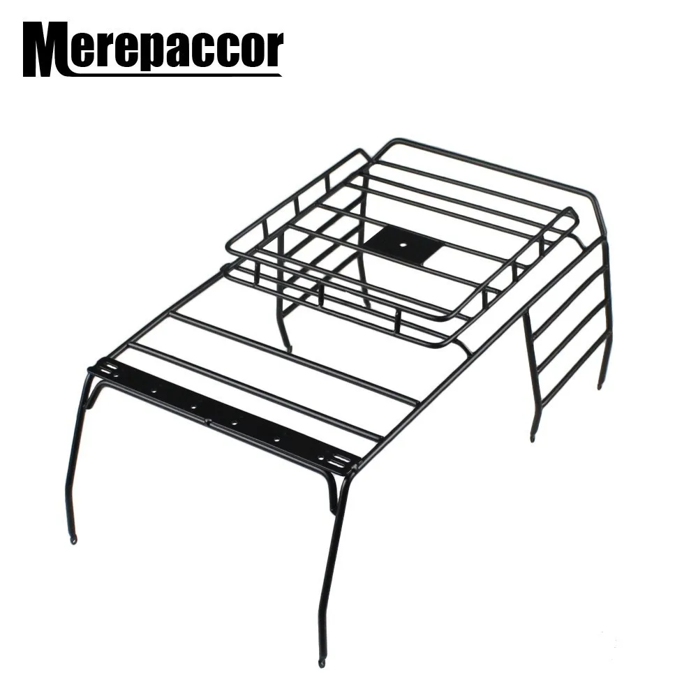 MEREPACCOR металлический багажник на крышу каркас и светодиодный свет для 1/10 RC Crawer