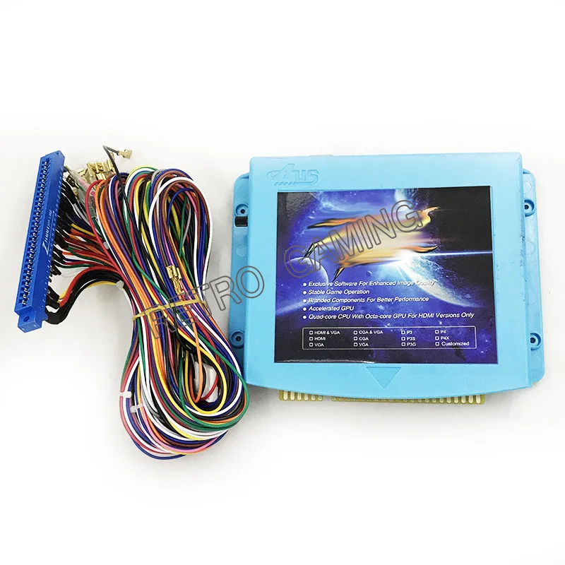 645 with harness Pandora arcade pcb 999 в 1/645 в 1 мульти игровая доска Модернизированная версия выход CGA VGA для Jamma аркадная игра шкаф машина - Цвет: 645 with harness