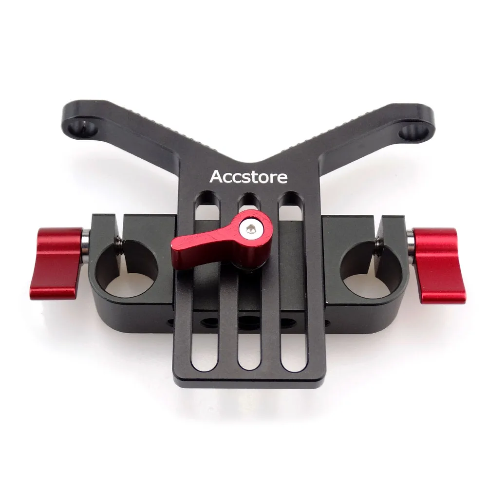 ACCSTORE Long Lens Support Height Adjustable 15mm Rod Clamp for DSLR Telephoto Rail System Follow Rig(Red Knob) | Электроника