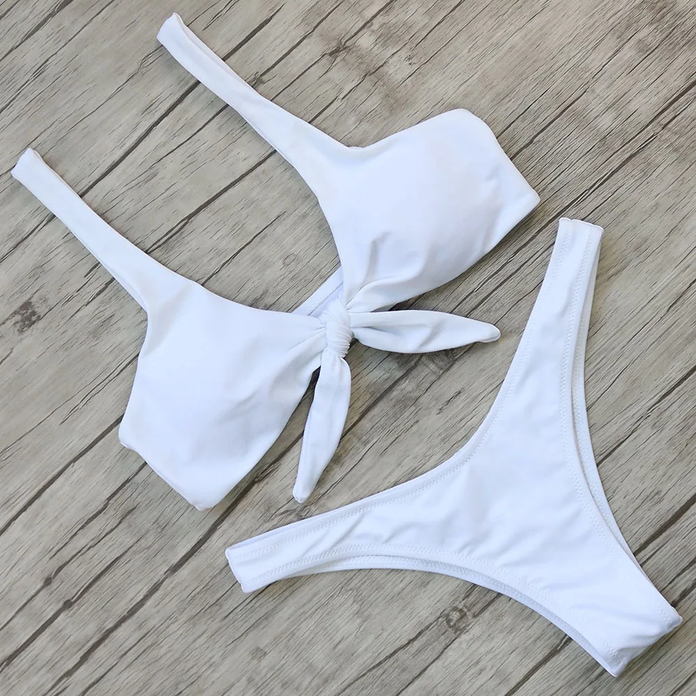Новинка 2019 женские сексуальные бикини с бантиком спереди два предмета монокини