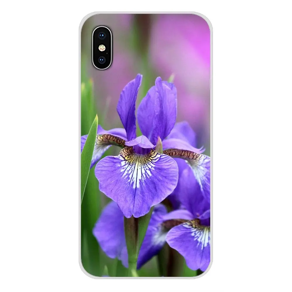 Для Apple iPhone X XR XS MAX 4 4S 5 5S 5C SE 6 6S 7 8 Plus ipod touch фиолетовый цветок радужной оболочки