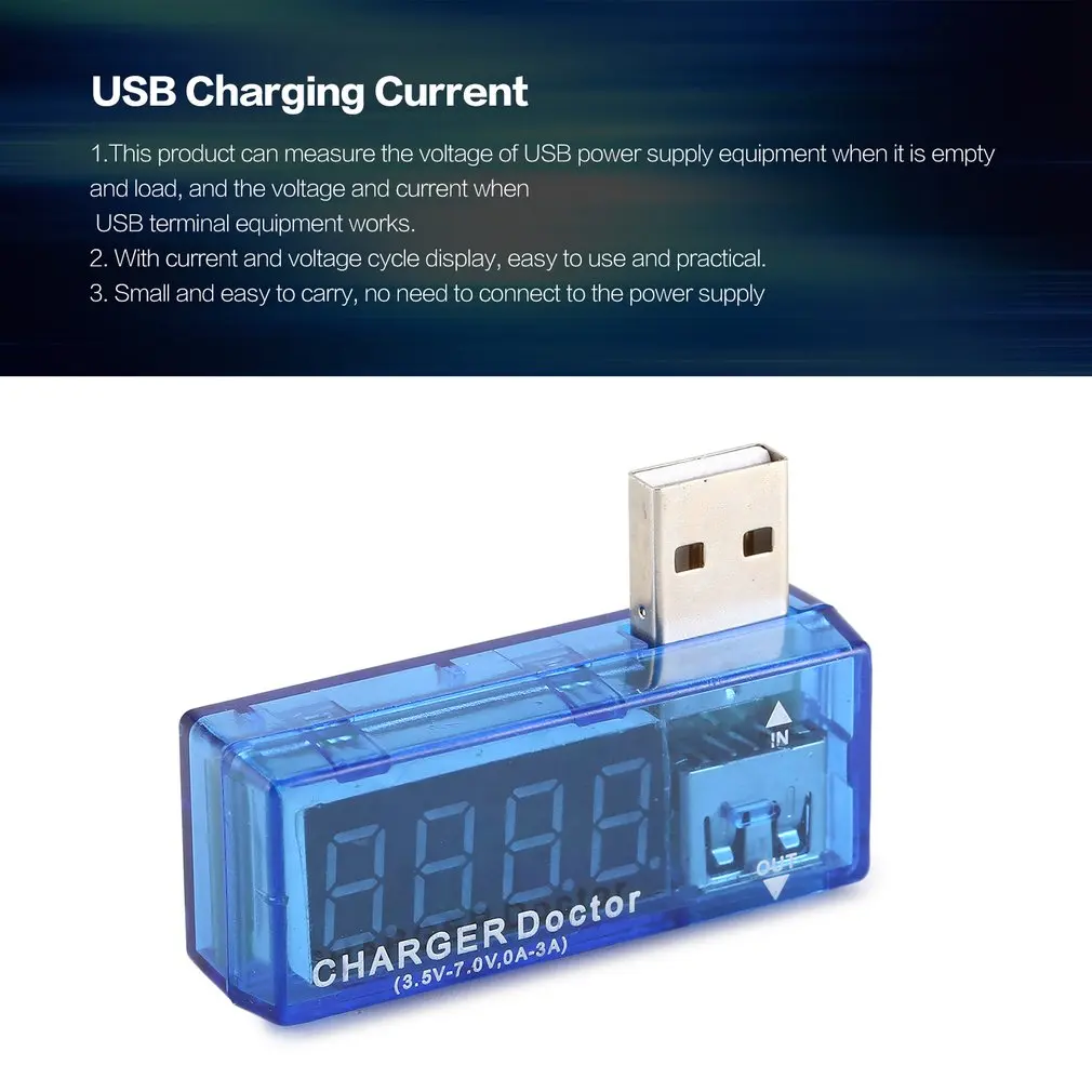 Цифровой usb зарядное устройство Доктор Ампер Вольтметр Ток Напряжение тестер детектор мобильный мощность Батарея метр с ЖК-экраном