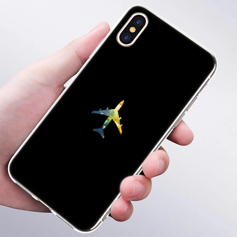 007 Модный мягкий силиконовый чехол с рисунком самолета для Apple iPhone 11 Pro XS MAX XR X 7 8 Plus 6 6s Plus 5 5C 5S SE TPU - Цвет: 007