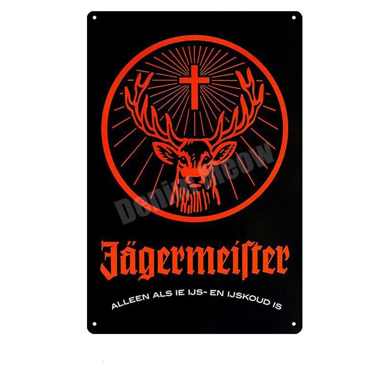 J Jagermeister потертый шик, металлический плакат, украшение для паба, бара, голова оленя, настенная наклейка, ликер, металлическая настенная художественная жестяная вывеска, домашний декор, MN107 - Цвет: J